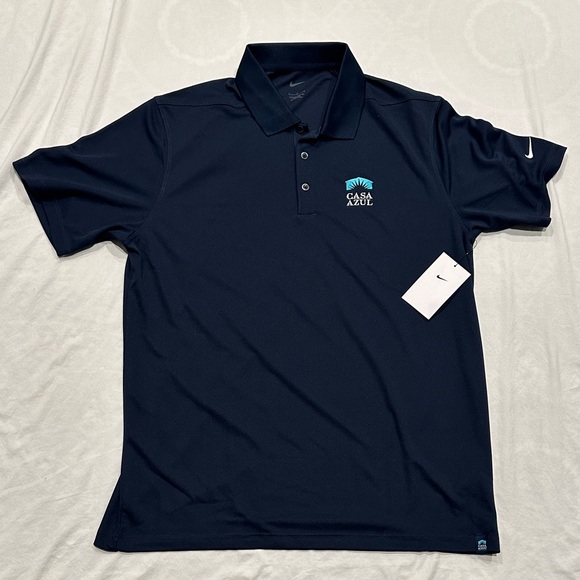 Nike Men's Dark Blue Polo Large Shirt With Casa Azul Logo - Picture 1 of 7